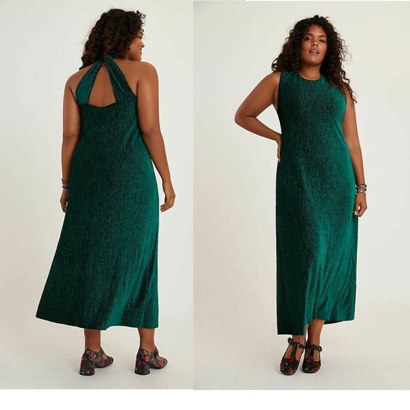 Anthropologie Adrienne Twist-Back Velvet DRESS - Picture 2 of 7